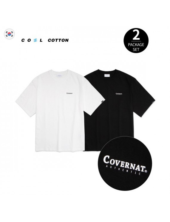 [預購] 韓國直送 COVERNAT COTTON 2 PACK T-SHIRTS 短袖上衣 1+1 黑白兩件組